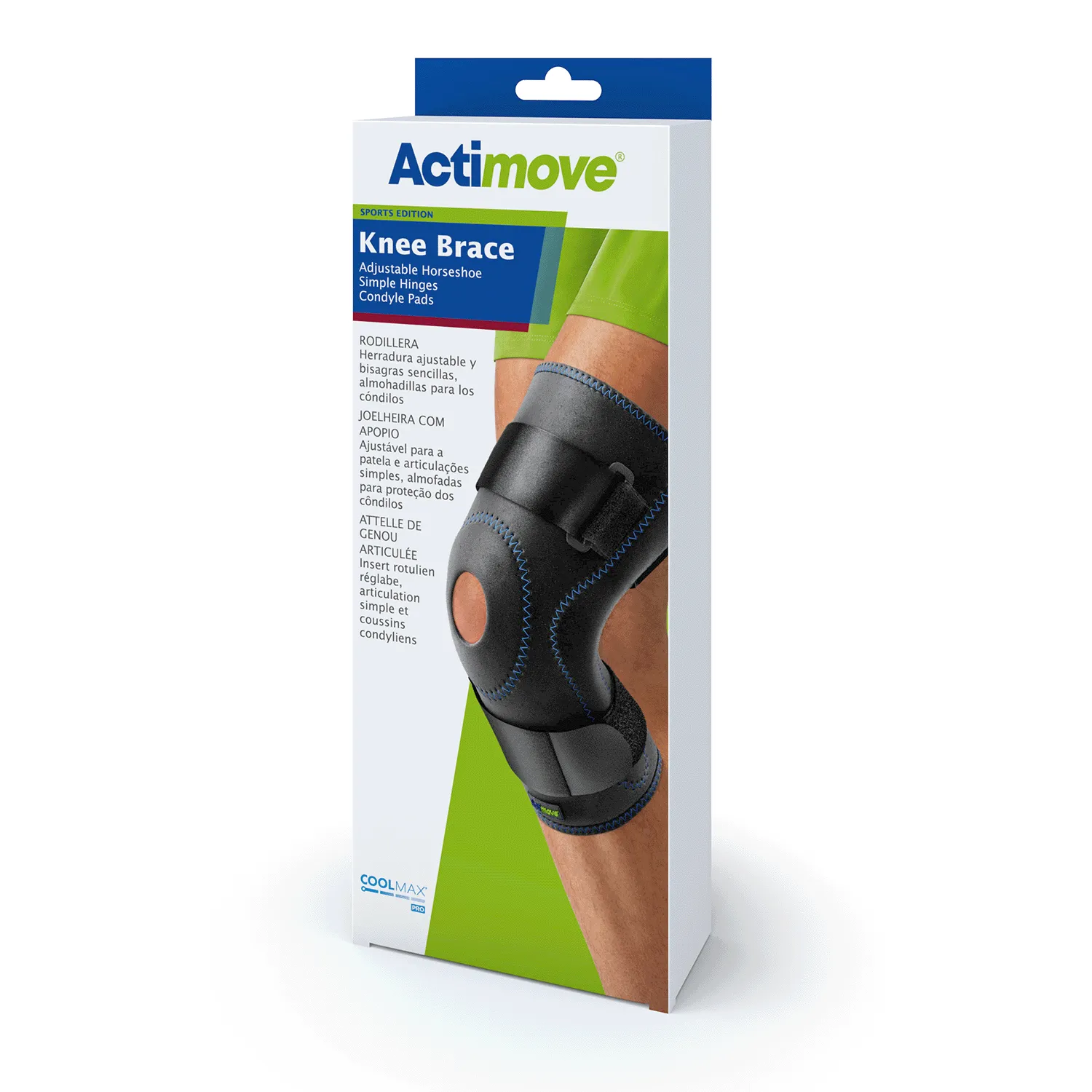 Actimove Sport Knee Brace Adjustable Horseshoe, Simple Hinges, Condyle Pads