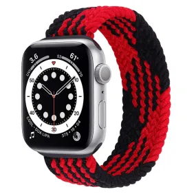 Apple Watch (41mm) elastic watch strap - Black / Red Splicing / Size: S