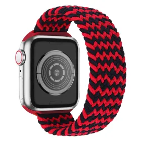 Apple Watch (45mm) elastic watch strap - Black / Red / Size: S