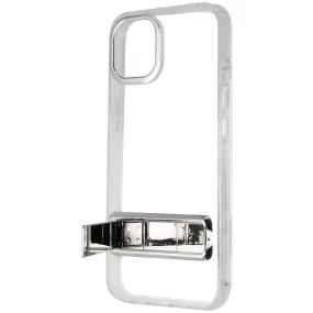 AQA Hard Protective Case with Kickstand for iPhone 13 / 14 - Clear / Silver