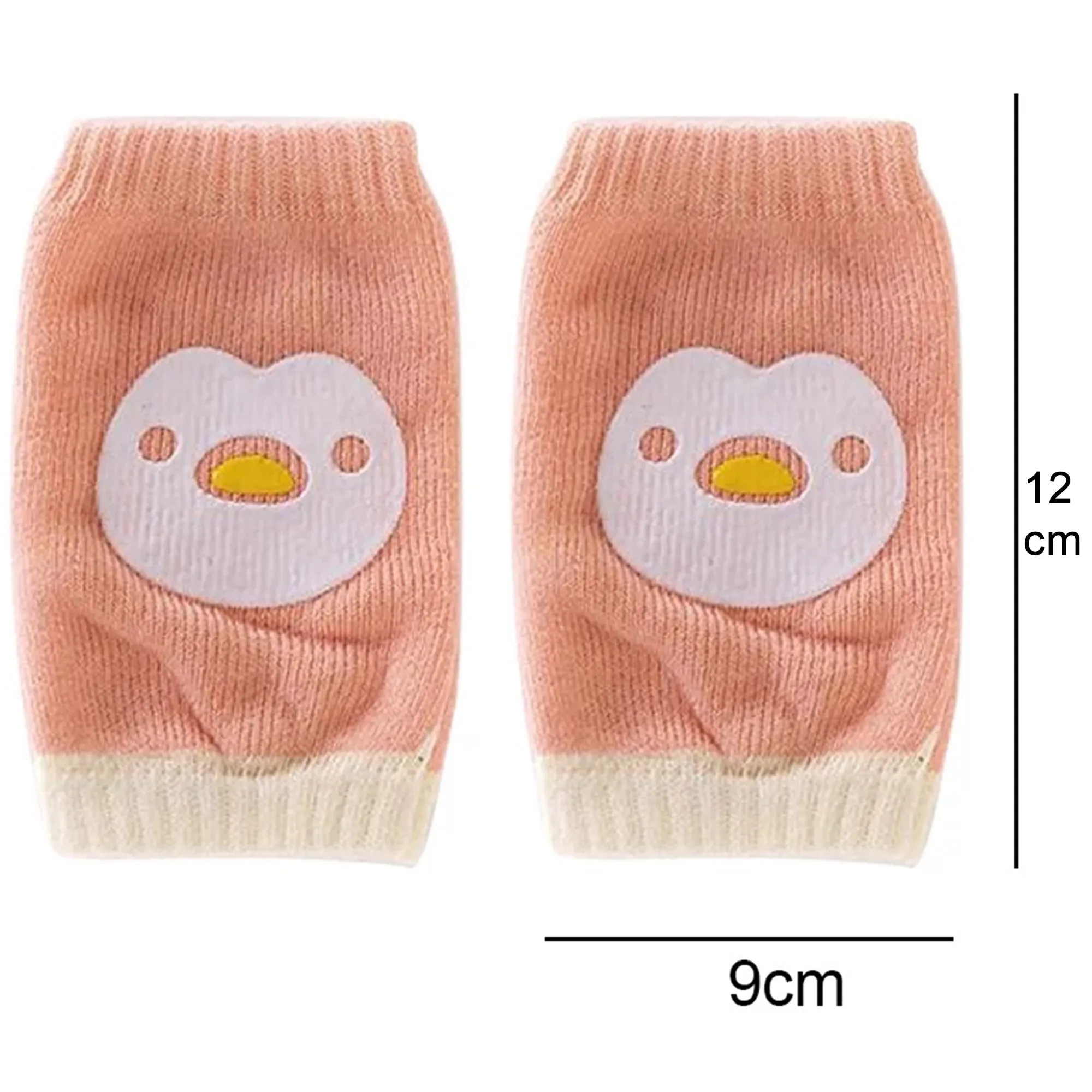 Babymoon Designer Baby Kneepads for Protection Knee Pads for Crawling, Anti-Slip Safety Protector | Penguin Peach