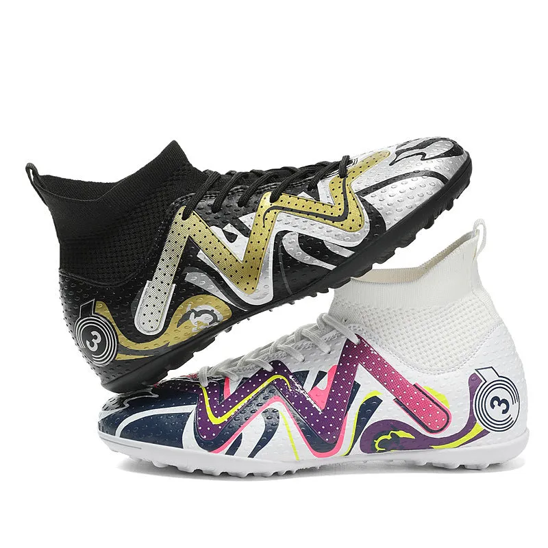 Graffiti High-Top Adult and Kids' Soccer Cleats, Non-Slip