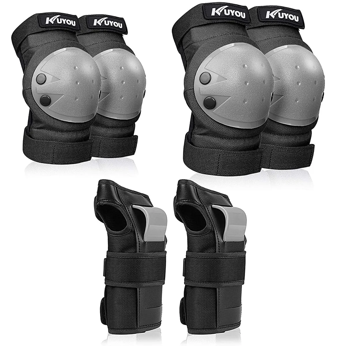 KUYOU Kids Youth Knee Pads Elbow Pads Wrist Guards