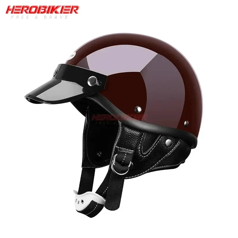 Motorcycle Retro Half Face Helmet Moto Riding Motorcycle Breathable Racing Off Road Helmet Casco Moto Capacete Casque