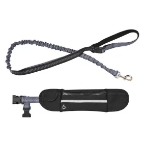 SOGA Black Adjustable Hands-Free Pet Leash Bag Dog Lead Walking Running Jogging Pet Essentials